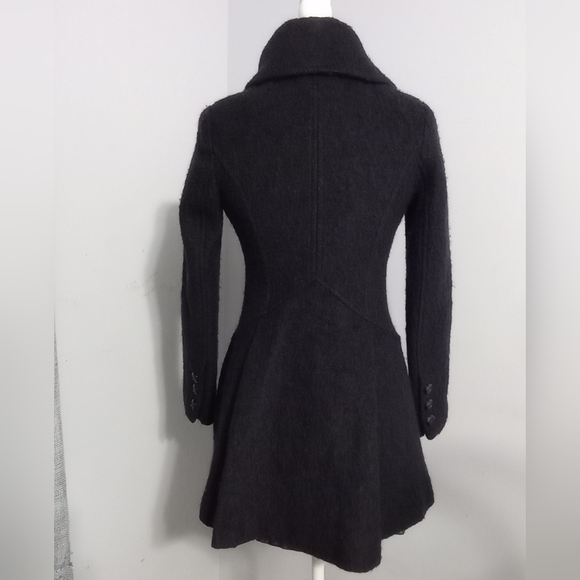 Guess Los Angeles Dark Blue Wool Asymmetrical Women's Blend Coat/Jacket S/Petite - Picture 6 of 17